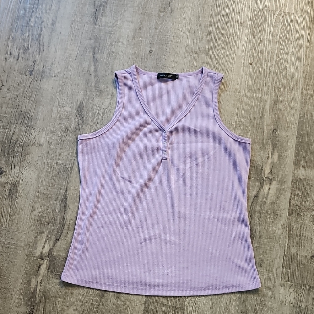 Lilac Ribbed Tank Top